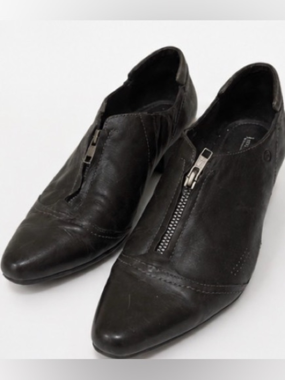 Joseph Seibel Black Leather Front Zip Shoes – EU 41
